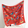 Fashion Gorgeous Printing Mesh Red Style Contrast Color Silky Scarf