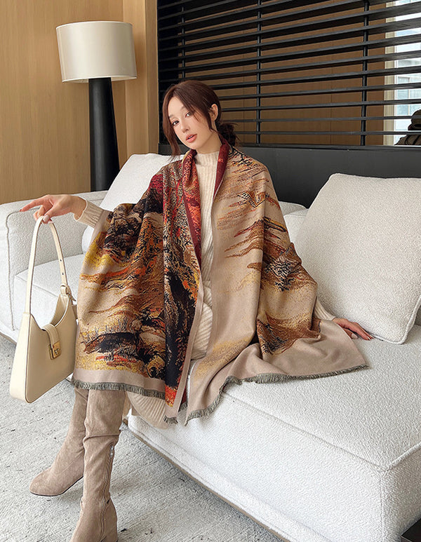 Artificial Cashmere Scarf Elegant Shawl Fashion High Sense Artificial Cashmere Scarf Elegant Shawl Fashion High Sense