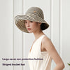 Women's Contrast Color Foldable Full-top Straw Hat