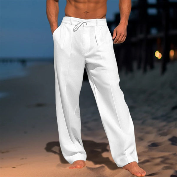 Casual Wide-Leg Straight Pants With Pockets Fashion Drawstring Trousers For Men Clothing Casual Wide-Leg Straight Pants With Pockets Fashion Drawstring Trousers For Men Clothing