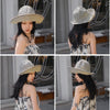 Women's Contrast Color Foldable Full-top Straw Hat