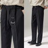 Detachable Belt Draping Wide-leg Suit Pants For Men