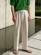 Linen Casual Straight-leg Wide Leg Pants