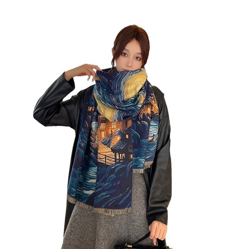 Artificial Cashmere Scarf Elegant Shawl Fashion High Sense