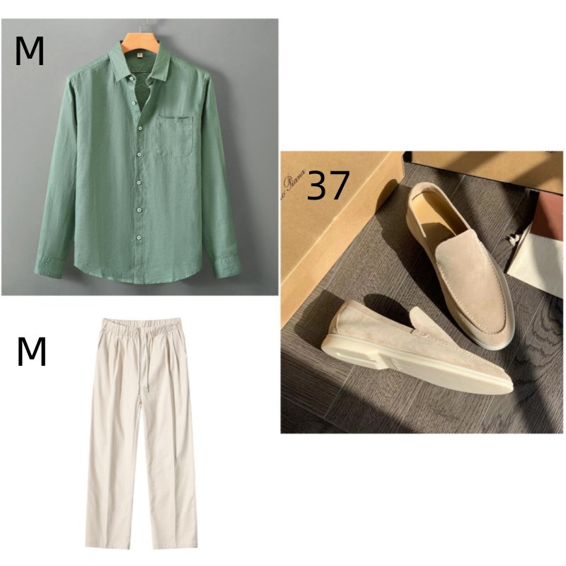 Linen Casual Straight-leg Wide Leg Pants