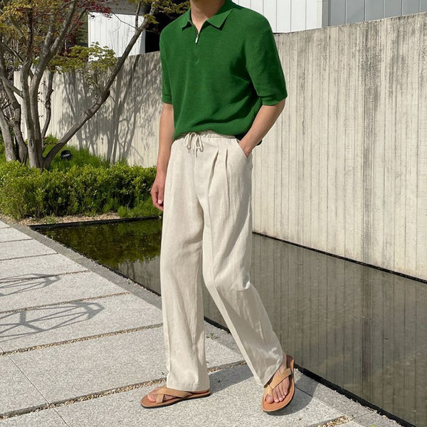 Linen Casual Straight-leg Wide Leg Pants