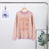 Oversized Letter Jacquard Knit Pullover for Women
