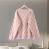 Oversized Letter Jacquard Knit Pullover for Women