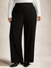 High Waisted Pleated Wide Leg Pants for Women - Black