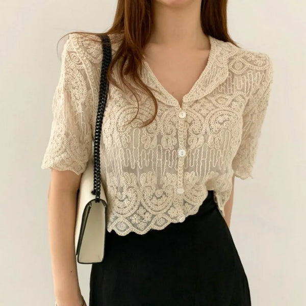Bohemian Sheer Lace Blouse Cardigan for Women