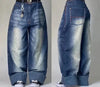 Vintage Washed Baggy Jeans for Women - Y2K Wide Leg Style