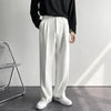 Men's Casual White Polyester Loose Trousers