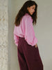 We.Fine Women's Cotton Long Sleeve Ruffled Blouse