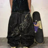 Cargo Pants for Women - Embroidered Baggy Jeans