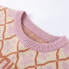 Oversized Letter Jacquard Knit Pullover for Women