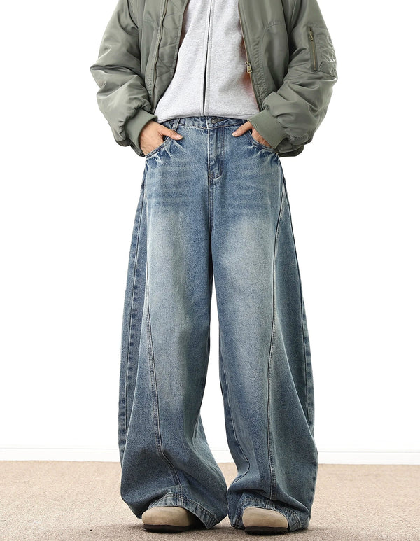 Men's Wide Leg Denim Jeans for Casual Streetwear