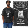 Printed Cotton Acid Washed Astronaut T-Shirt for Men