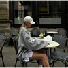 Oversized Letter Jacquard Knit Pullover for Women