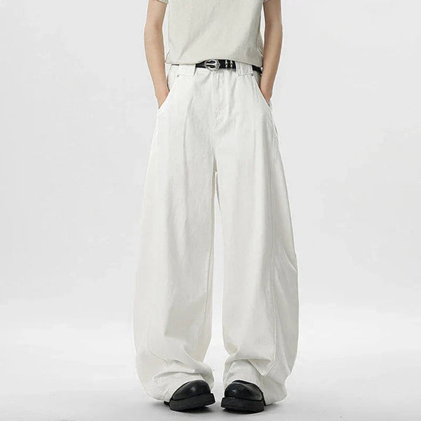 IEFB Wide Leg Baggy Men's Denim Pants - Summer Style