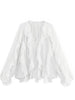 Elegant Women's V-neck Chiffon Blouse with Ruffles