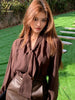 Chiffon Vintage Bow Blouse for Women - Casual Office Top