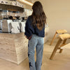 Blue High Waist Wide Leg Jeans for Women