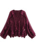 Elegant Women's V-neck Chiffon Blouse with Ruffles