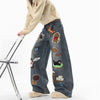 Y2K Streetwear Baggy Denim Jeans for Men in Blue