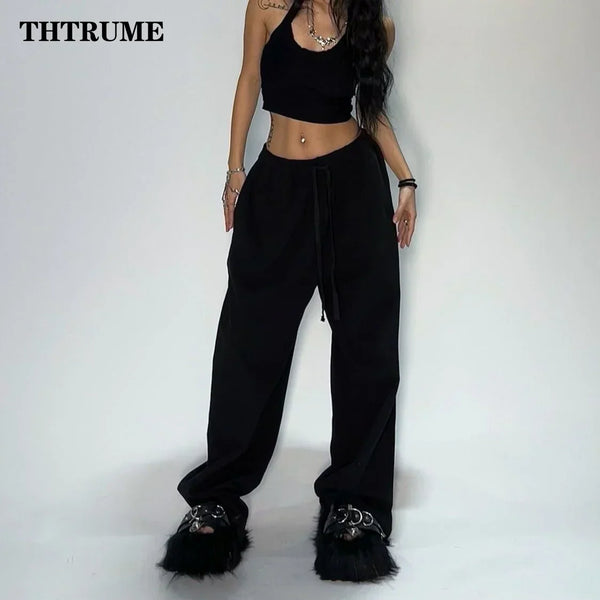 Wide Leg Drawstring Pants for Women - Summer Chic Trousers