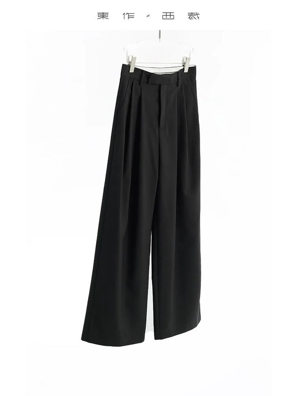 Wool Wide-Leg Trousers for Women - Casual Party Pants