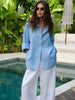 We.Fine Women's Cotton Long Sleeve Ruffled Blouse