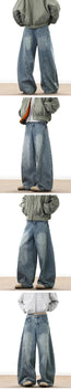 Men's Wide Leg Denim Jeans for Casual Streetwear
