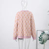 Oversized Letter Jacquard Knit Pullover for Women