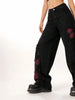 Women's Vintage Baggy Butterfly Jeans in Black
