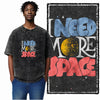 Printed Cotton Acid Washed Astronaut T-Shirt for Men