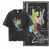Printed Cotton Acid Washed Astronaut T-Shirt for Men