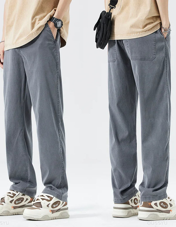 Men's Summer Loose Lyocell Jeans with Drawstring Waist