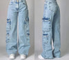 Vintage Washed Baggy Jeans for Women - Y2K Wide Leg Style