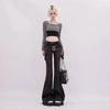 High Waist Vintage Slim Micro-flare Jeans for Women