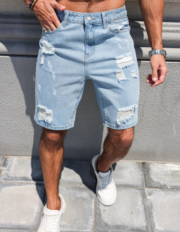 Water Buffalo Denim Casual Shorts for Men - Summer Style