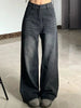 Y2K High Waist Baggy Women's Jeans in Black Gray