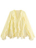 Elegant Women's V-neck Chiffon Blouse with Ruffles
