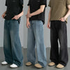 Men's Loose Denim Casual Jeans in Distressed Blue