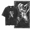 Printed Cotton Acid Washed Astronaut T-Shirt for Men