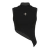 Y2K Women’s Sleeveless Knit Crop Top - Fitted & Stretchy