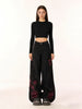 Women's Vintage Baggy Butterfly Jeans in Black