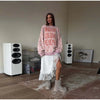 Oversized Letter Jacquard Knit Pullover for Women