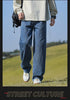 Loose Polyester Men's Jeans for Casual Spring and Autumn