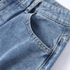 Blue High Waist Wide Leg Jeans for Women
