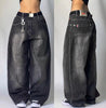 Geometric Pattern Embroidered Wide-leg Jeans for Women